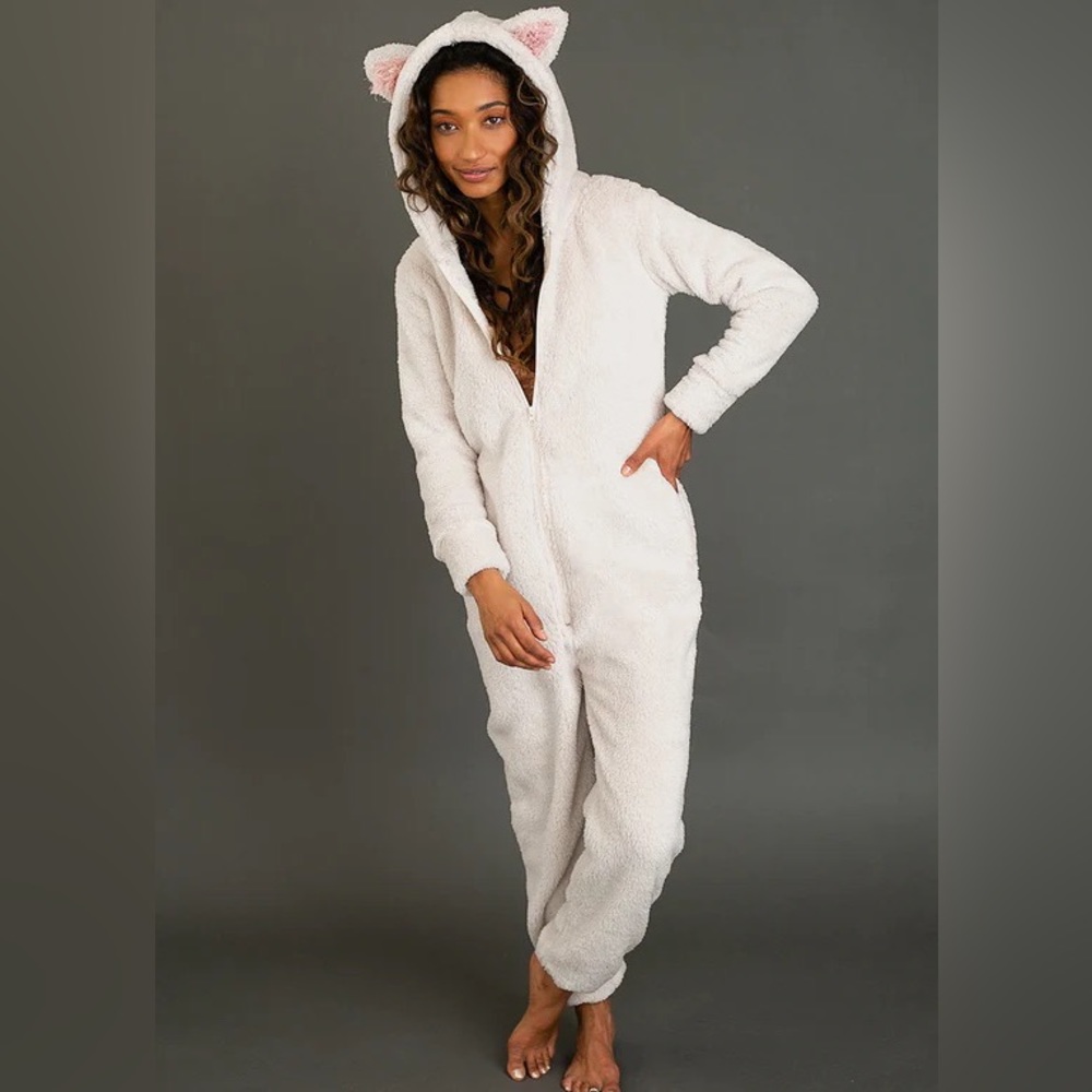 WOMEN'S MEOW ONESIE IN ECRU size S NWT